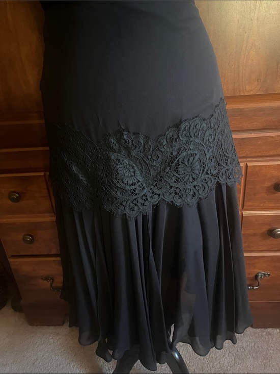 Dana Buchman Dresses & Skirts - Dana Buchman Black Lace-Trim Maxi Skirt